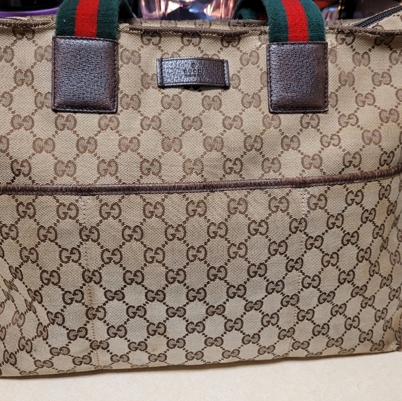 🔹️ GUCCI🔹️ Vintage sherry line large tote  bag ✨️ - Picture 5 of 17